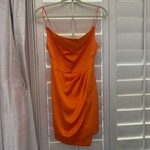 Showpo orange satin dress size 4 NWT